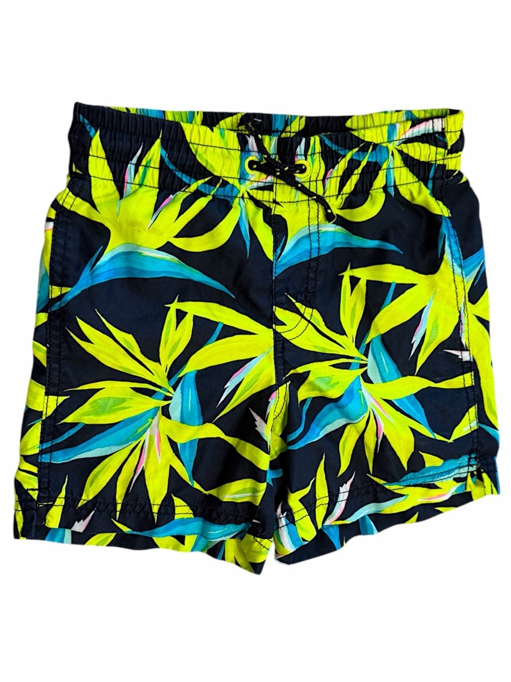 Old Navy Boys Vibrant Swim Trunks Size Small Tropical Leaves